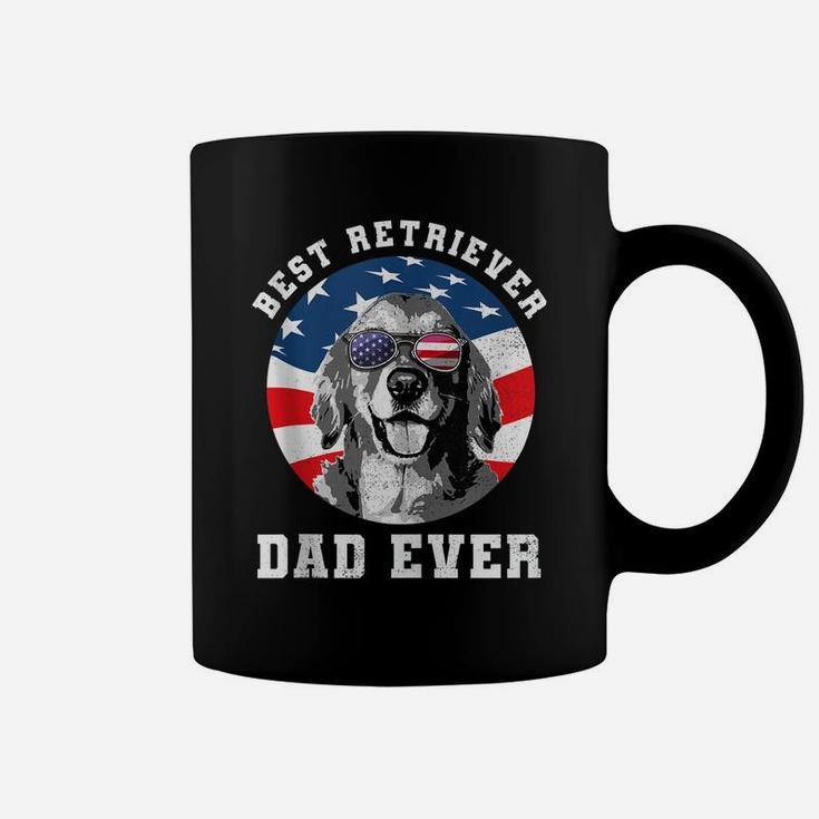 Mens Best Golden Retriever Dad Ever Dog Lover Usa Flag Coffee Mug