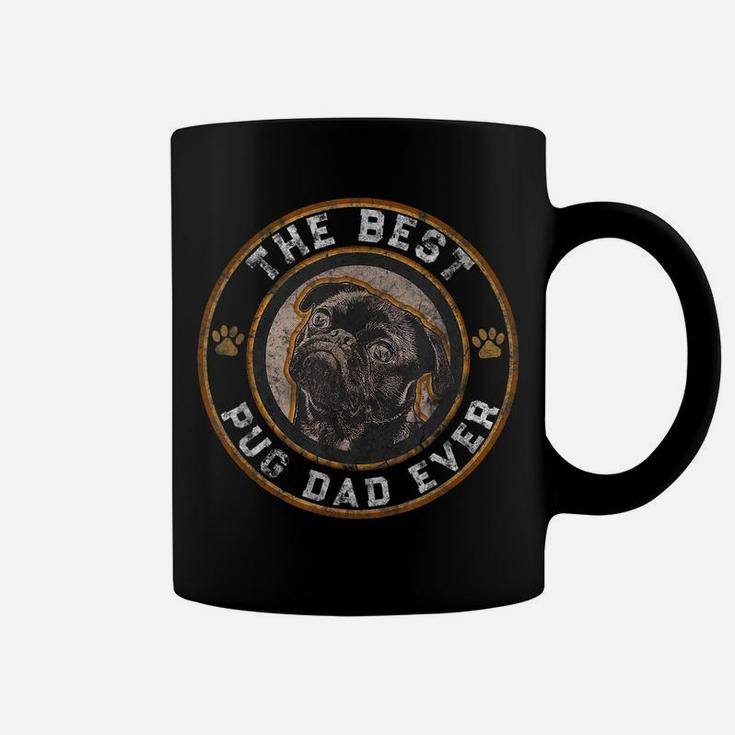 Mens Best Pug Dad Ever Black Pugs Owner Vintage Dog Lover Coffee Mug