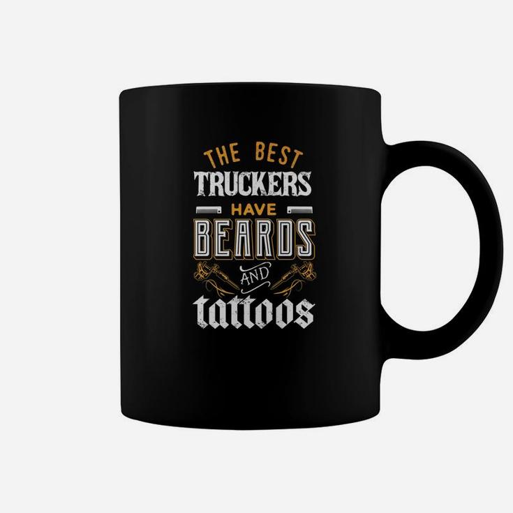 Mens Best Truckers Have Beards Tattoos Truck Driver Gift Coffee Mug