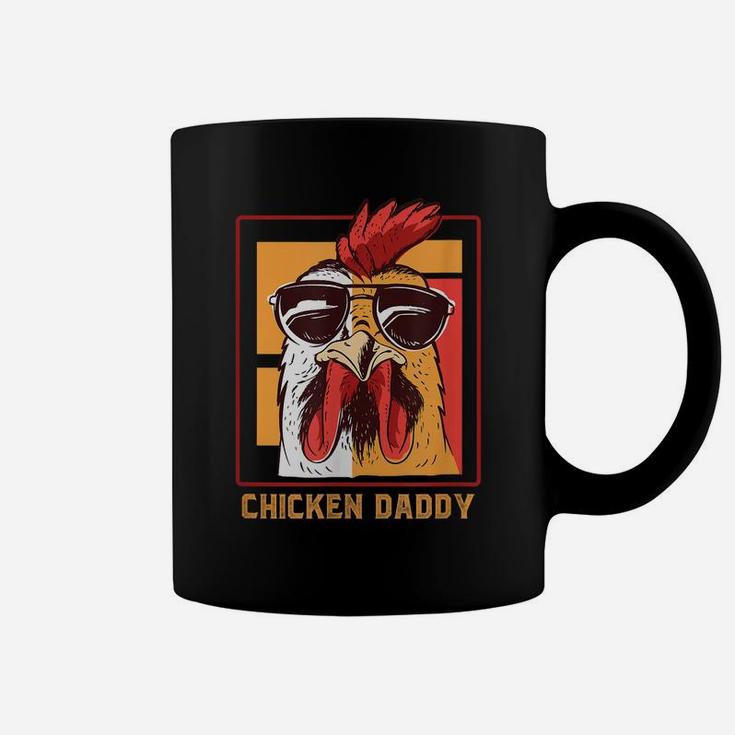Mens Chicken Daddy Vintage Poultry Farmer Rooster Wearing Shades Coffee Mug
