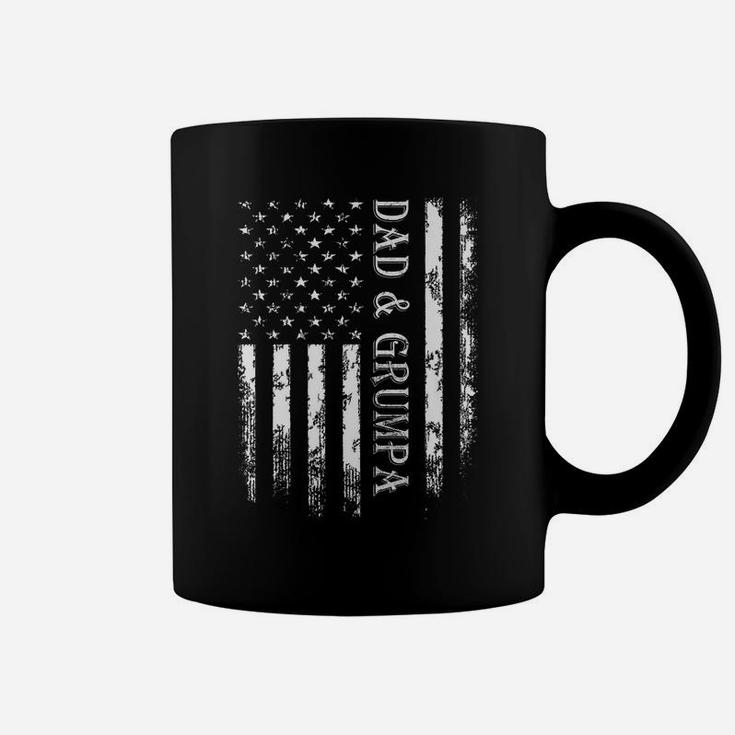 Mens Funny American Flag I Have Two Titles Dad And Grumpa Coffee Mug
