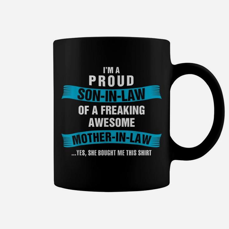 Mens Funny Son In Law Birthday Christmas Awesome Mother In Law Coffee Mug