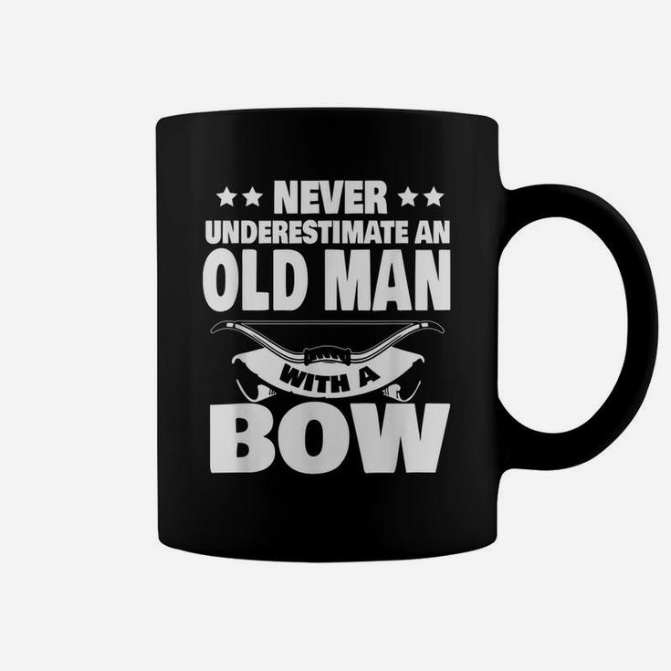Mens Never Underestimate An Old Man With A Hunting Bow Dad Coffee Mug