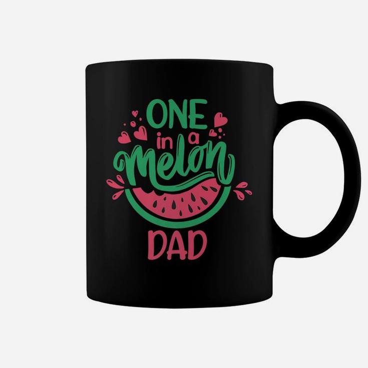 Mens One In A Melon Dad Summer Fruit Watermelon Theme Kid's Party Coffee Mug