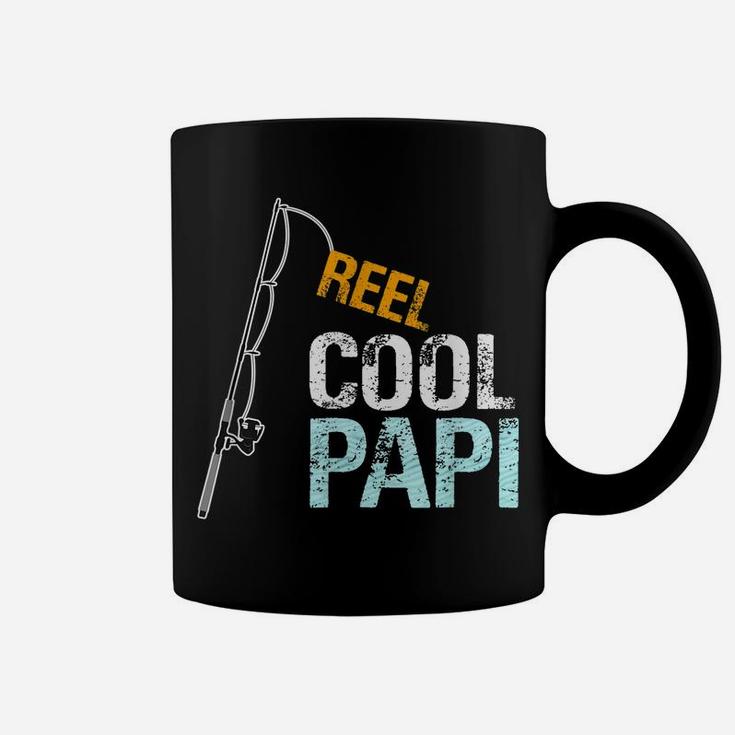 Mens Papi Gift From Granddaughter Grandson Reel Cool Papi Coffee Mug