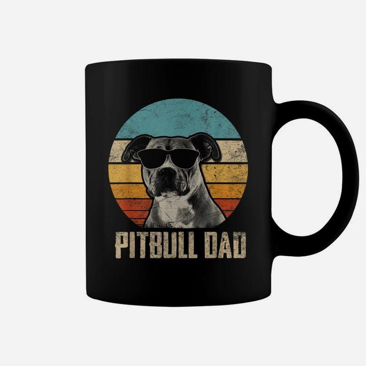 Mens Pitbull Dad Vintage Sunglasses Funny Pitbull Dog Owner Coffee Mug