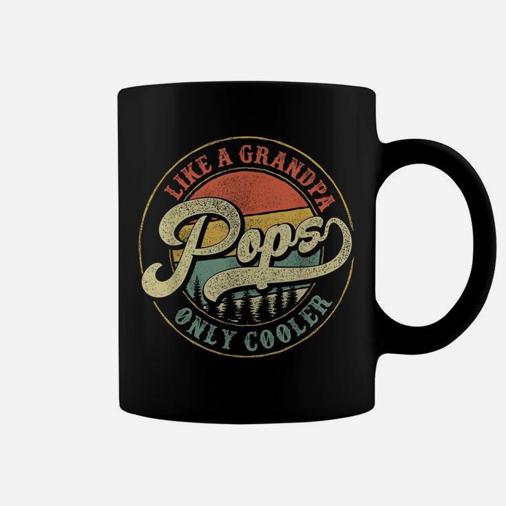Mens Pops Like A Grandpa Only Cooler Vintage Retro Pops Dad Coffee Mug
