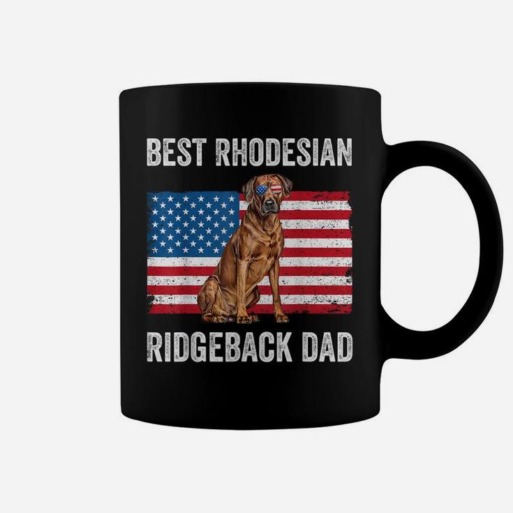 Mens Rhodesian Ridgeback Dad American Flag Dog Lover Owner Funny Coffee Mug