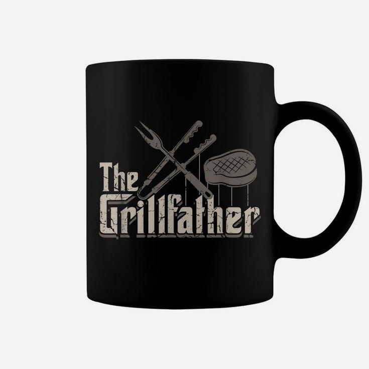 Mens The Grillfather Bbq Grill Smoker Vintage Barbecue Gifts Chef Coffee Mug