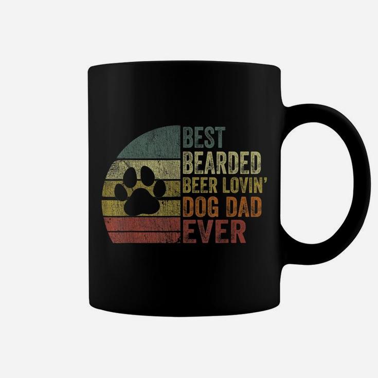 Mens Vintage Best Bearded Beer Lovin Dog Dad Dog Lover Owner Coffee Mug