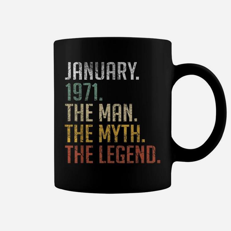 Mens Vintage January 1971 Retro 50 Years Old 50Th Birthday Gift Coffee Mug