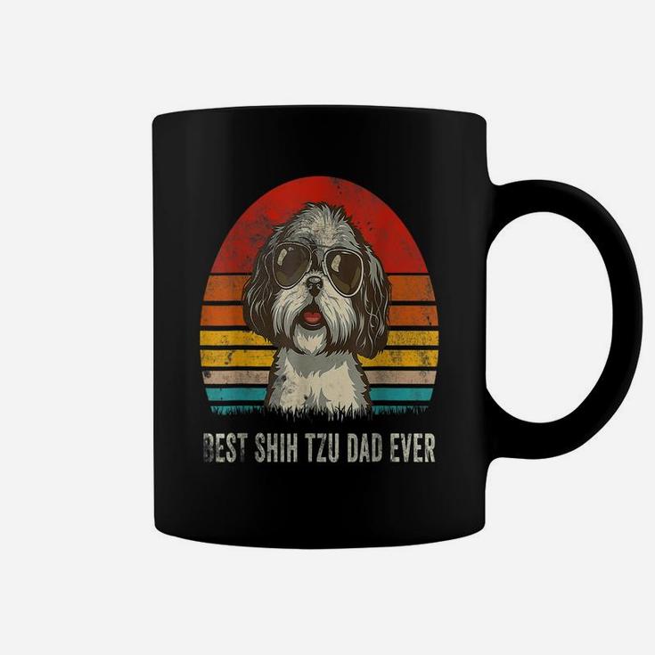 Mens World's Best Shih Tzu Dog Dad Ever Vintage Coffee Mug