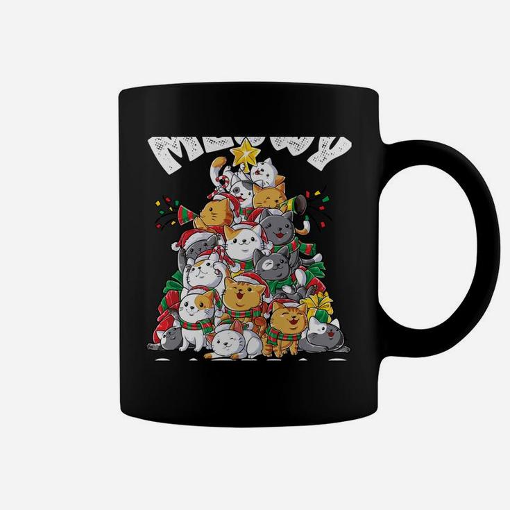 Meowy Catmas Cat Christmas Tree Xmas Kids Girls Boys Gifts Sweatshirt Coffee Mug