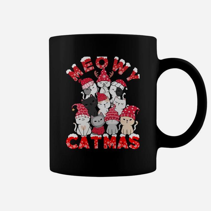 Meowy Catmas Funny Santa Cats Tree Reindeer Christmas Tree Sweatshirt Coffee Mug