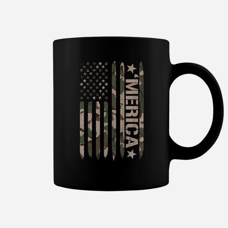 Merica Camo American Flag Gift Camouflage Camoflauge Coffee Mug