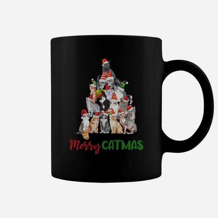 Merry Catmas Christmas Shirt For Cat Lovers Kitty Xmas Tree Sweatshirt Coffee Mug