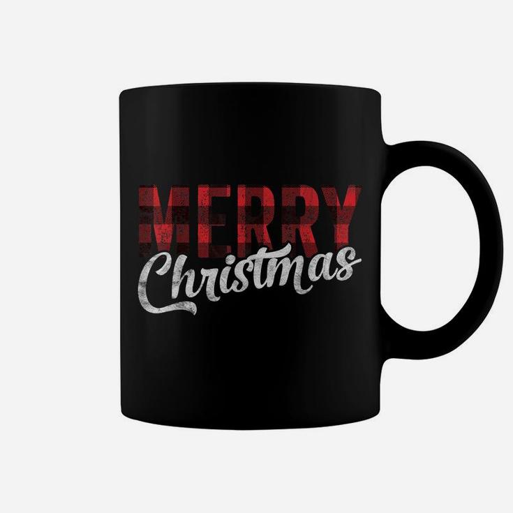 Merry Christmas Gift Funny Family Xmas Red Buffalo Plaid Coffee Mug