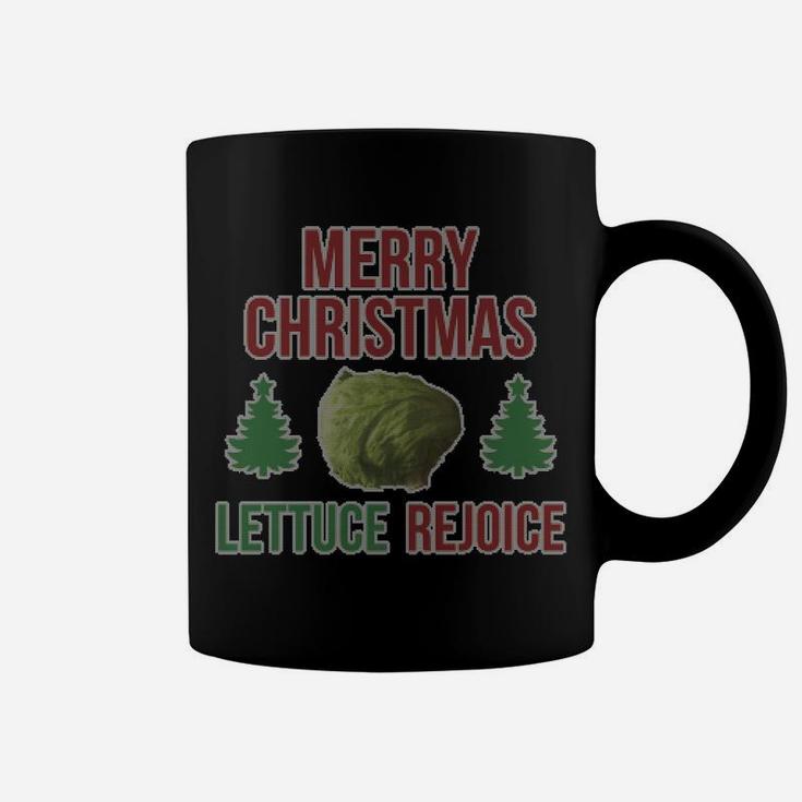 Merry Christmas Lettuce Rejoice Ugly Christmas Funny Vegan Coffee Mug