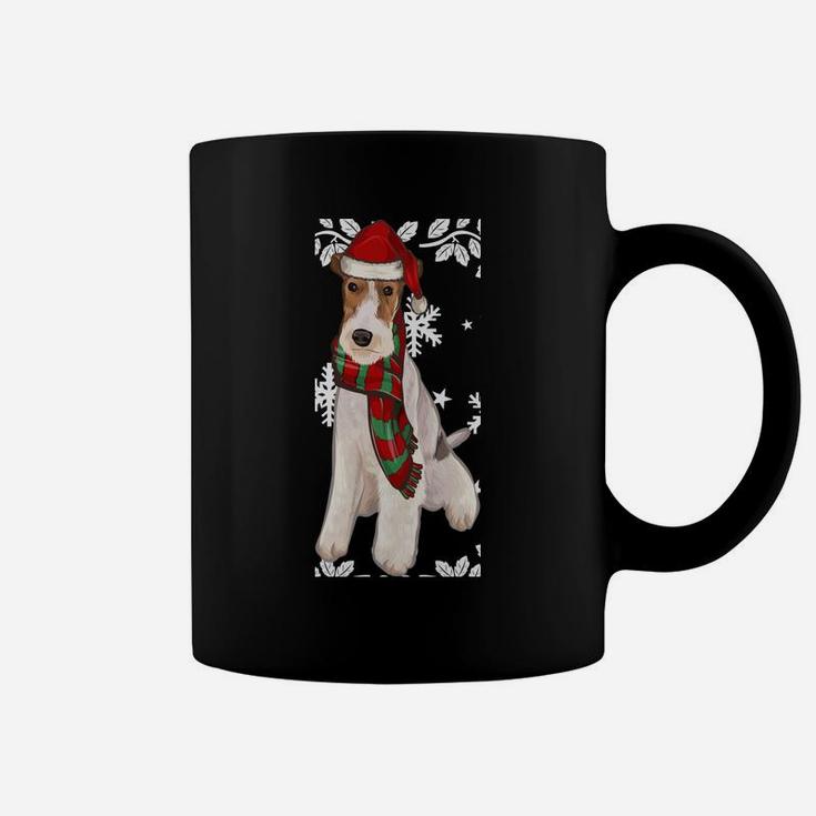 Merry Christmas Ornament Wire Fox Terrier Xmas Santa Coffee Mug