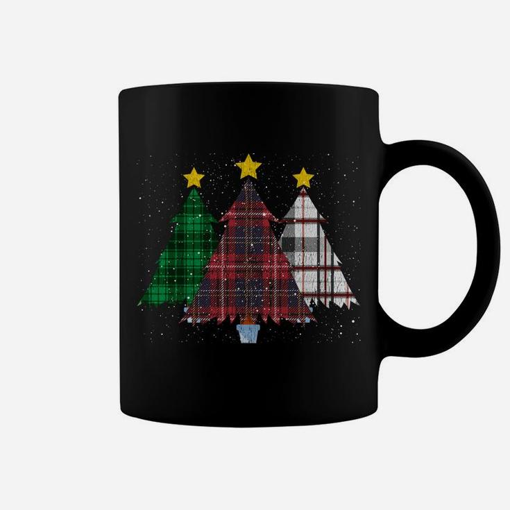 Merry Christmas Trees With Buffalo Plaid Xmas Light Gift Sweatshirt Coffee Mug