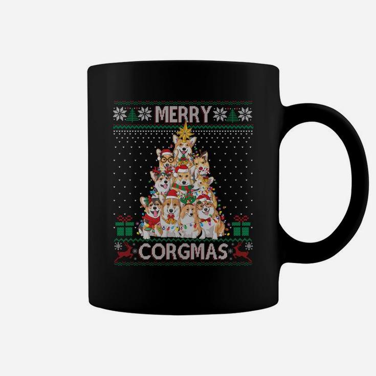 Merry Corgmas Ugly Sweater Funny Corgi Christmas Tree Dog Sweatshirt Coffee Mug