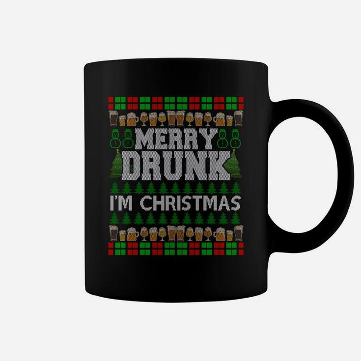 Merry Drunk I'm Christmas Beer Drinking Ugly Xmas Sweatshirt Coffee Mug