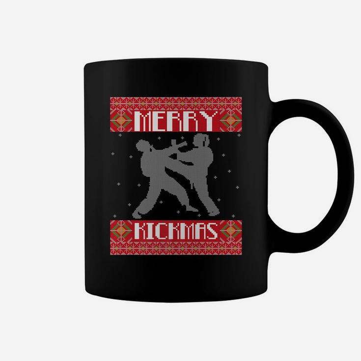 Merry Kickmas Karate Martial Arts Ugly Christmas Sweater Coffee Mug