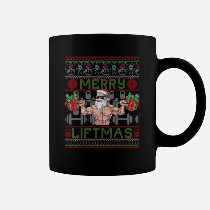 Merry Liftmas Fitness Xmas Santa Ugly Christmas Bodybuilder Sweatshirt Coffee Mug