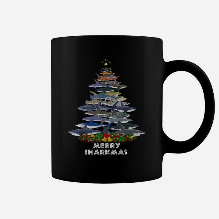 Merry Sharkmas Funny Shark Christmas Tree Funny Shark Gift Coffee Mug