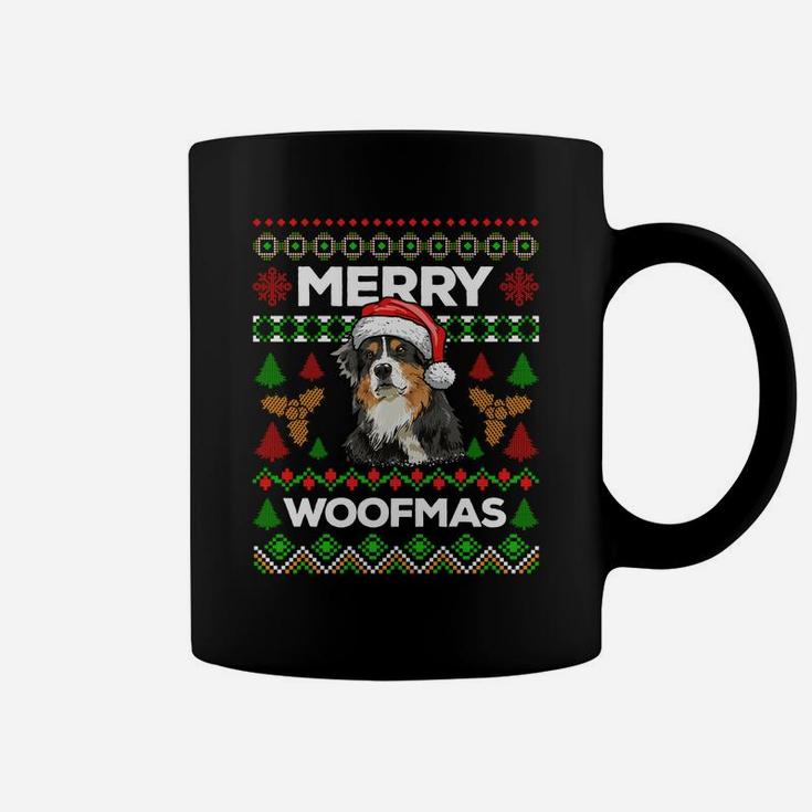Merry Woofmas Ugly Sweater Christmas Australian Shepherd Sweatshirt Coffee Mug