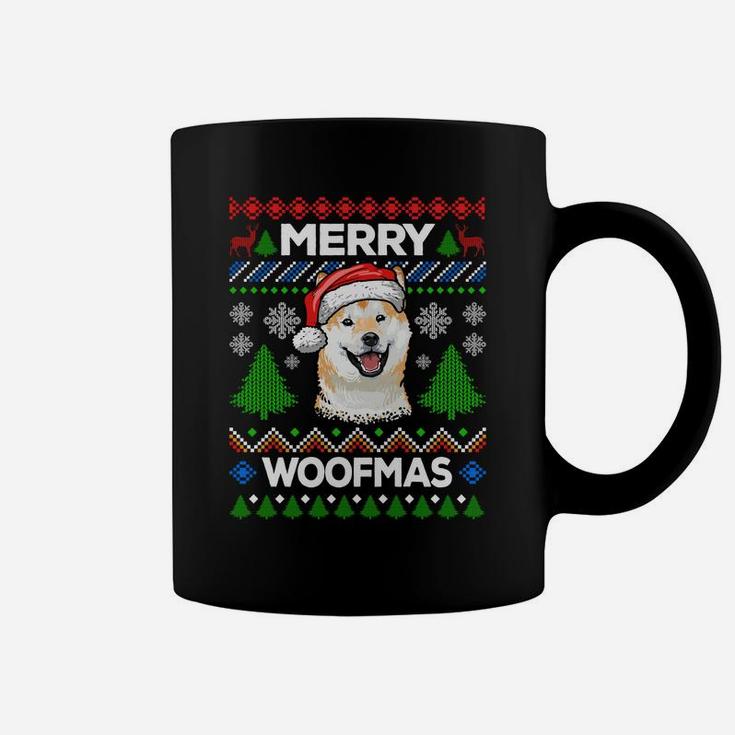 Merry Woofmas Ugly Sweater Christmas Shiba Inu Lover Gift Sweatshirt Coffee Mug