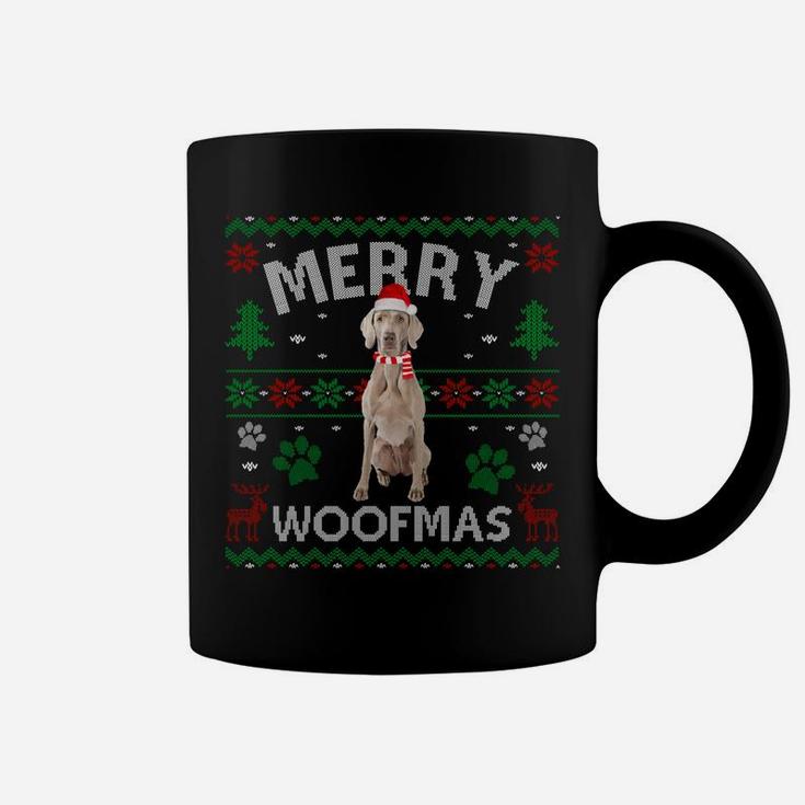 Merry Woofmas Weimaraner Ugly Sweater Santa Hat Sweatshirt Coffee Mug