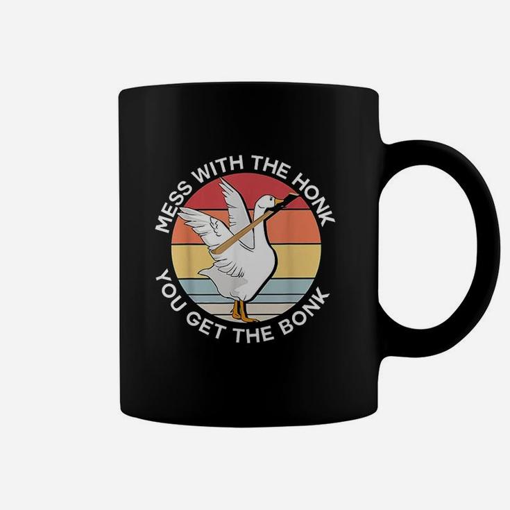 Mess With The Honk You Get The Bonk Goose Meme Retro Vintage Coffee Mug