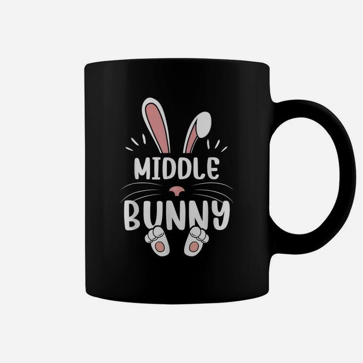 Middle Bunny Funny Matching Easter Bunny Egg Hunting Coffee Mug
