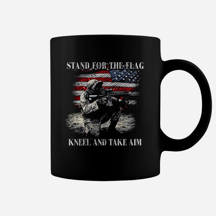 Military Stand For The Flag Kneel And Take Aim Coffee Mug