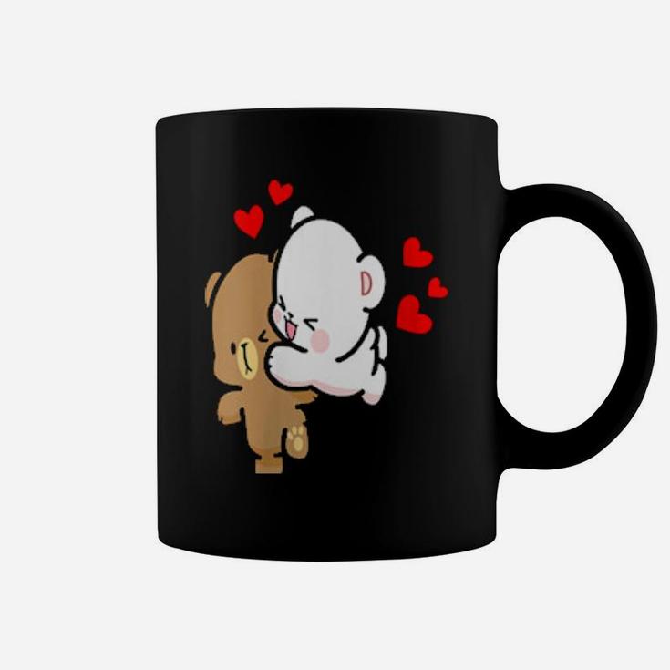 Milk Mocha Bear Leap Of Love Valentiness Couples Kiss Coffee Mug