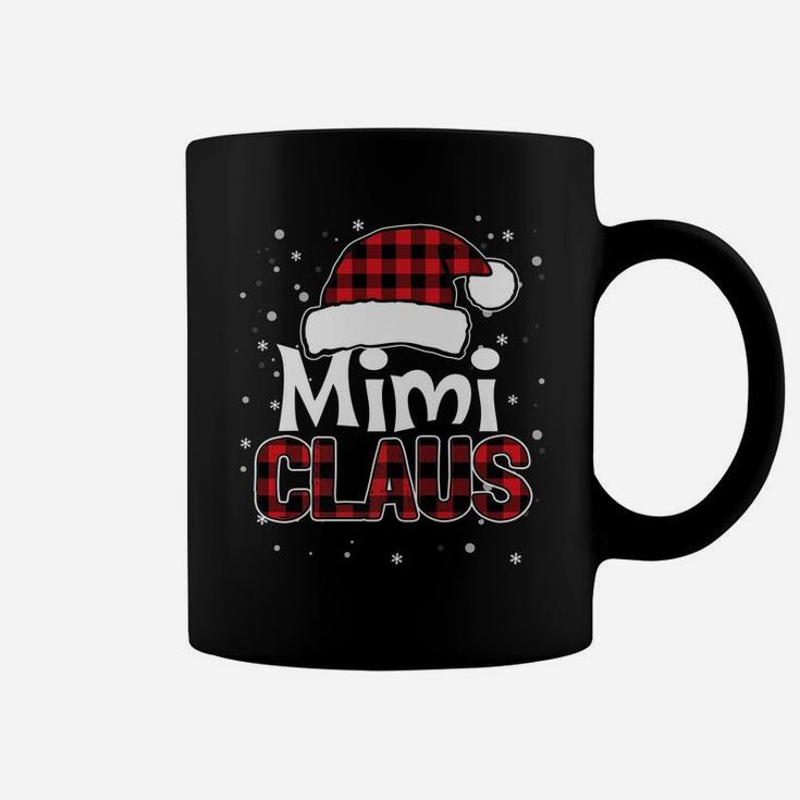Mimi Claus Christmas Santa Hat Buffalo Plaid Matching Family Coffee Mug