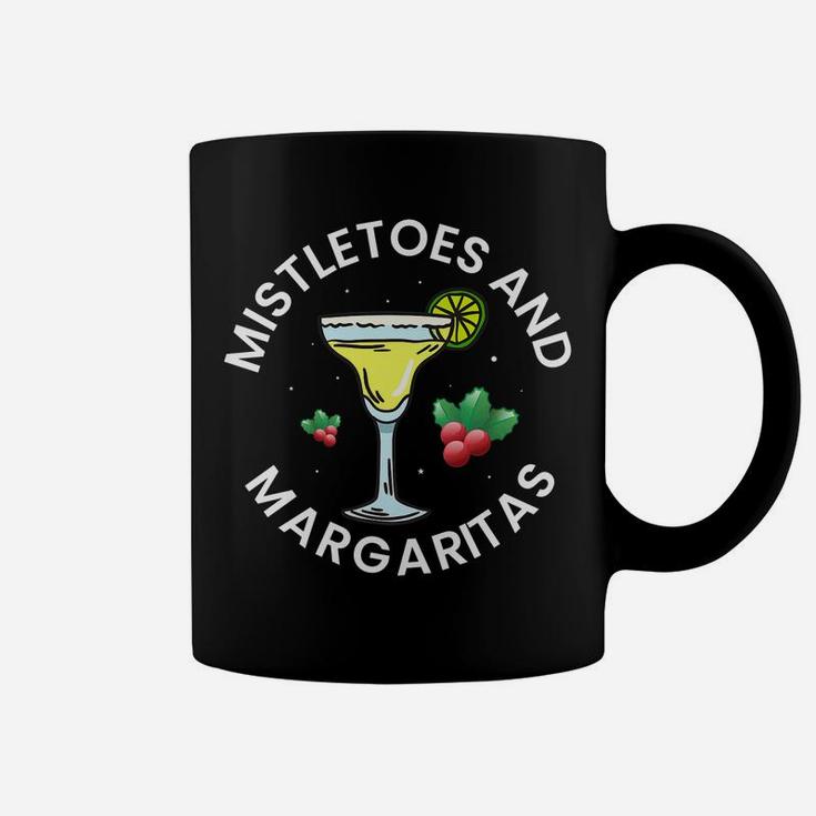 Mistletoes And Margaritas Xmas Gift Women Christmas Drinking Coffee Mug