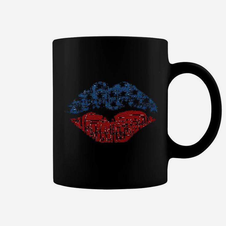 Mnlybaby American Flag Lips Coffee Mug