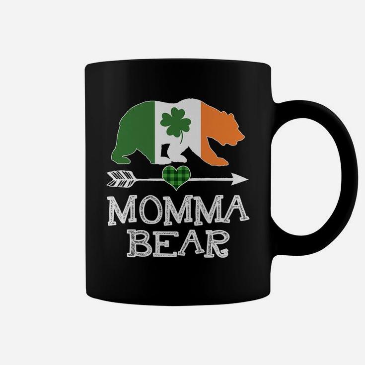Momma Bear St Patricks Day Irish Green Plaid Family Gift Coffee Mug
