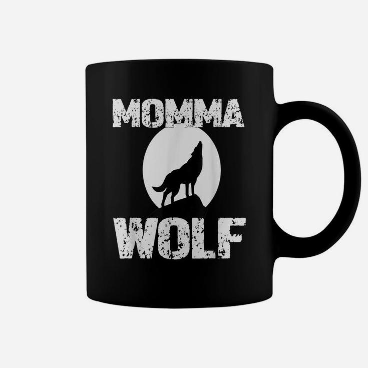 Momma Wolf Shirt Matching Family Tribe Wolves Moon Mom Mum Coffee Mug