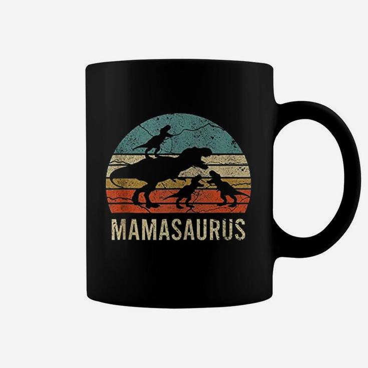 Mommy Mom Mama Dinosaur Funny 3 Three Kids Mamasaurus Gift Coffee Mug