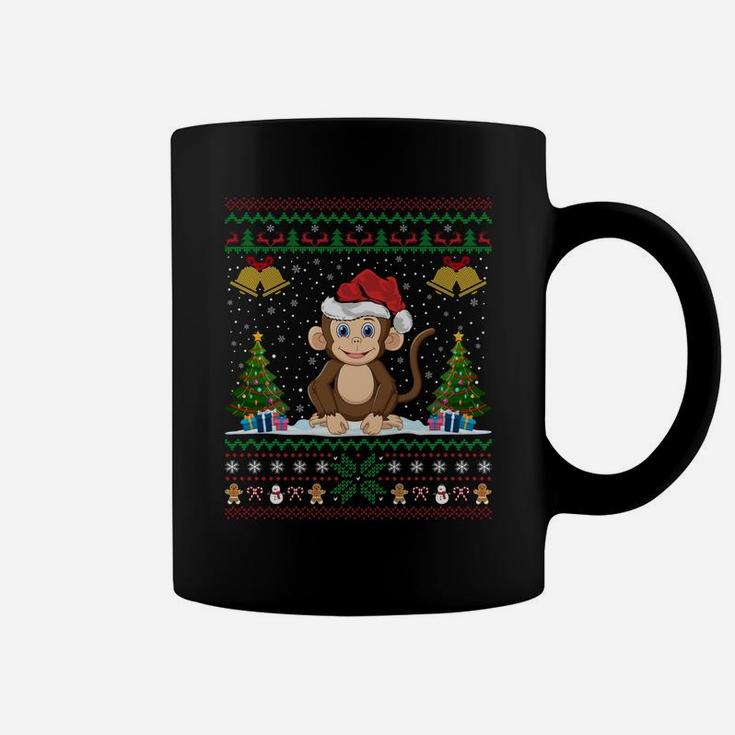 Monkeys Animal Lover Xmas Gift Ugly Monkey Christmas Sweatshirt Coffee Mug