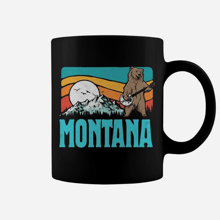 Montana Rocky Mountains Bluegrass Banjo Bear Funny Graphic Coffee Mug