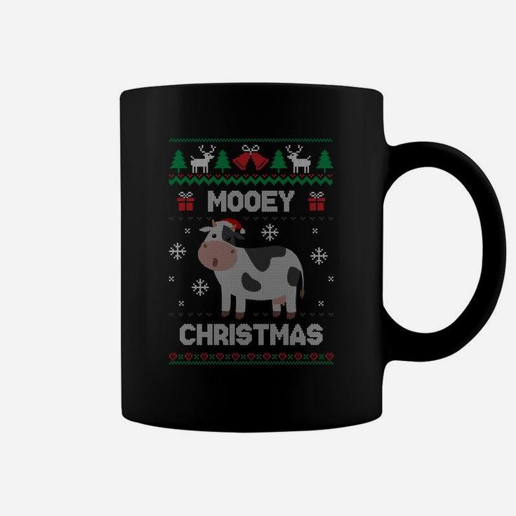 Mooey Christmas Cow Santa Claus Hat Ugly Christmas Sweater Sweatshirt Coffee Mug