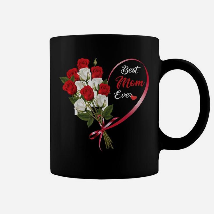 Mother's Day Roses, Best Mom Ever, Colourful Flower Design Coffee Mug