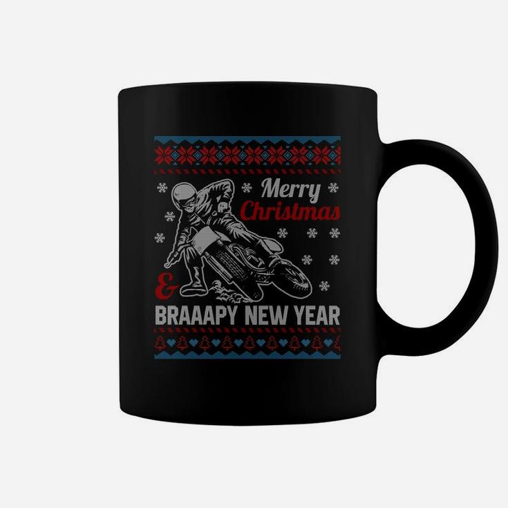 Motocross Dirt Bike Braaapy New Year Ugly Christmas Sweater Sweatshirt Coffee Mug