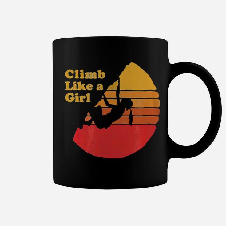 Mountain Climb Like A Girl Distressed Coffee Mug