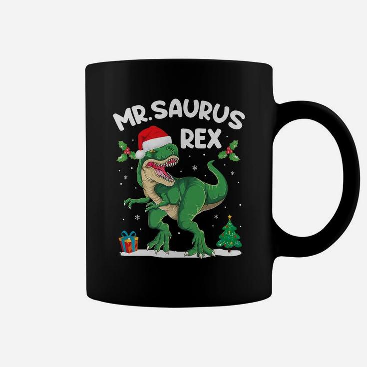Mr Saurus T-Rex Matching Family Christmas Dinosaur Funny Coffee Mug