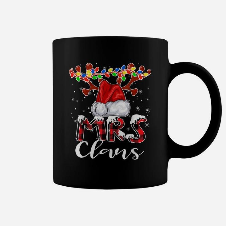 Mrs Santa Claus Buffalo Plaid Christmas Pajama Matching Fun Coffee Mug